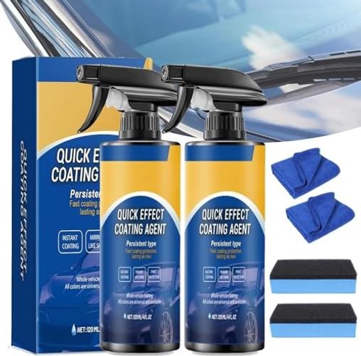 Quick Effect Car Coating Spray 2 Pack, Waterless Wash Polish, Paint Protection
