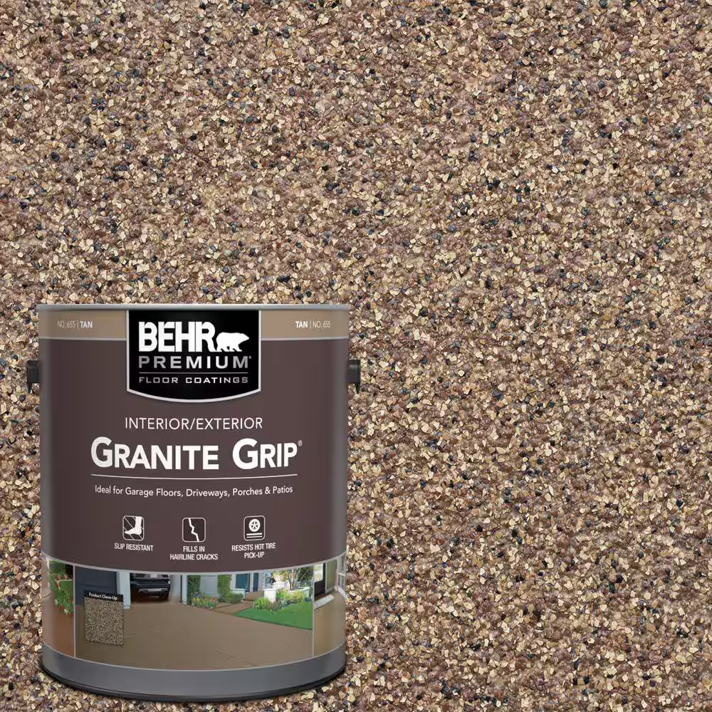 1 Gal. Tan Granite Grip Decorative Flat Interior/Exterior Concrete Floor Coating