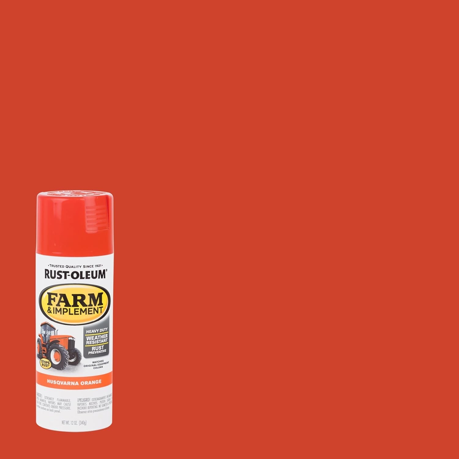 Rust-Oleum 303472 Farm & Implement Spray Paint, 12 Oz, Husqvarna Orange, (Pack o