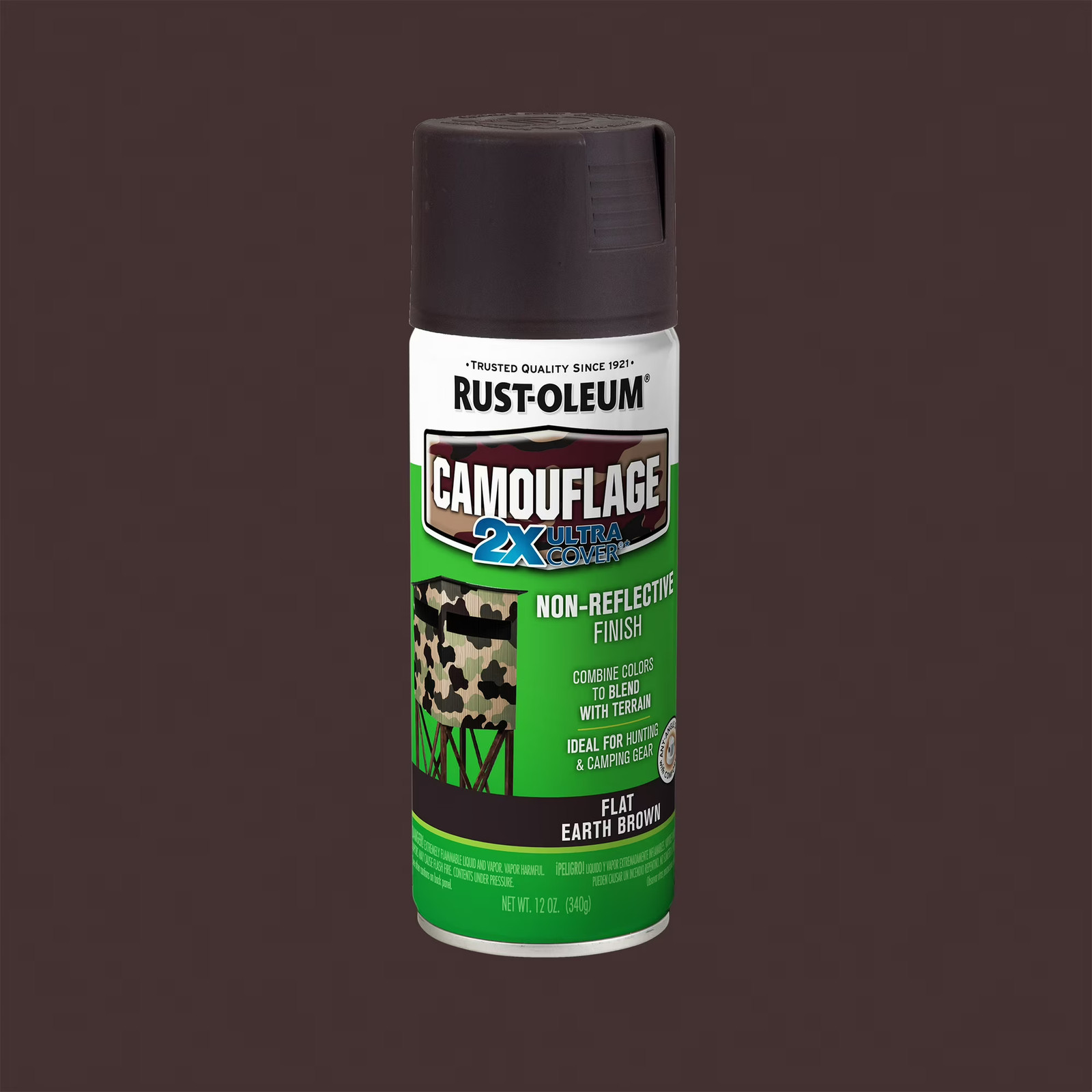 (6 pack) Earth Brown, Rust-Oleum Camouflage 2X Ultra Cover Flat Spray Paint
