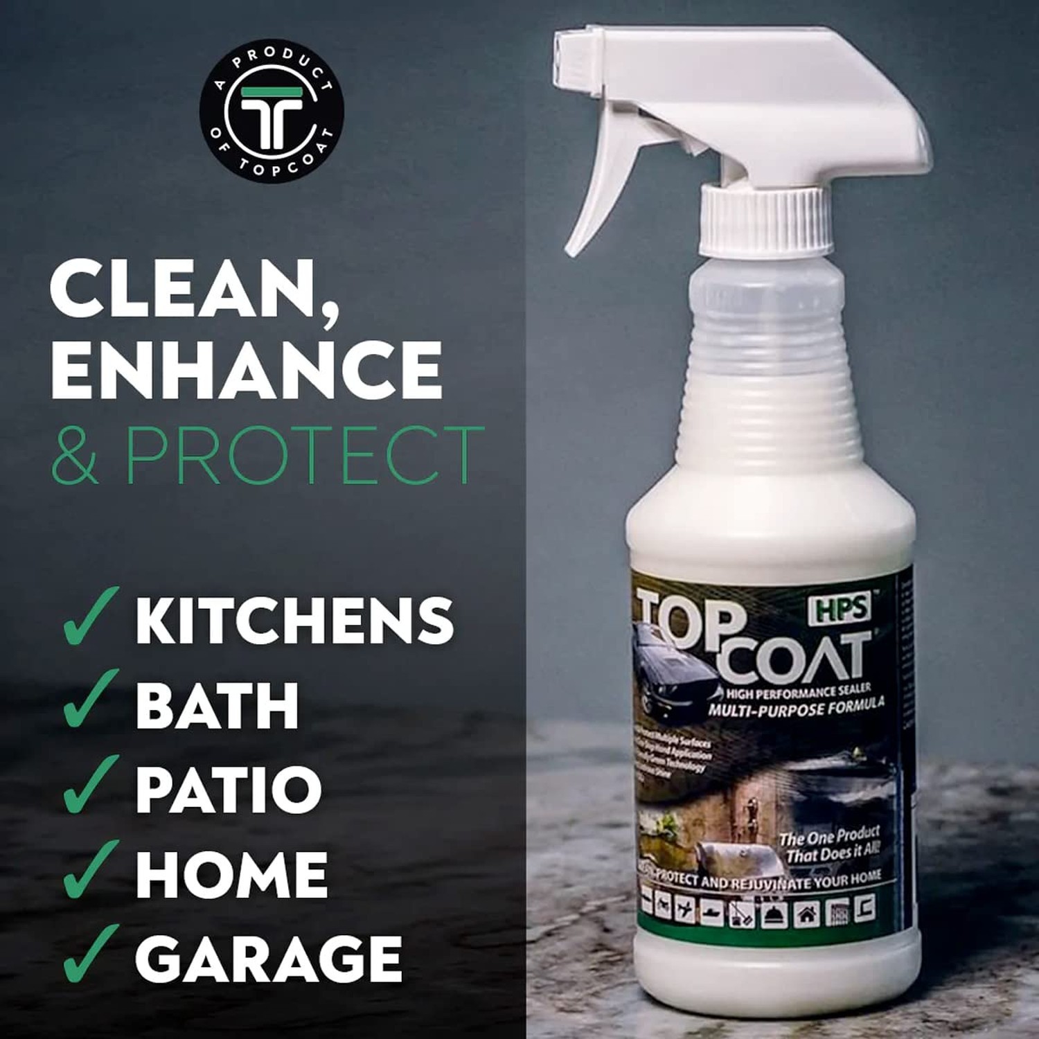 TopCoat HPS High-Performance Sealer for Household Cleaning, 16 oz Water-Based…