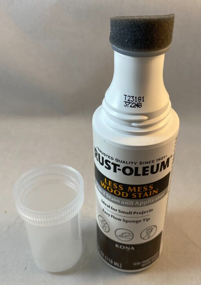 Rust-Oleum 2-in-1 Stain and Applicator, Kona Brown, 4 Fl. Oz, Sponge Tip NEW