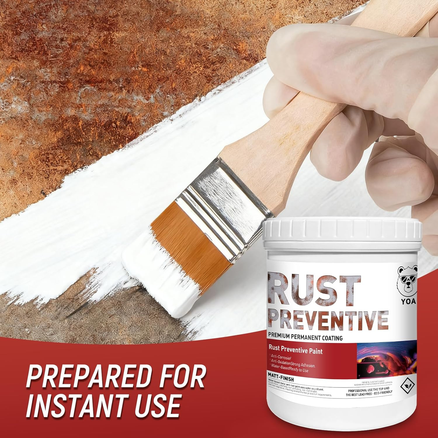 Metal Paint, Water-Based Rust-Proof Paint, 16 Fl Oz, Metal Primer and Protective