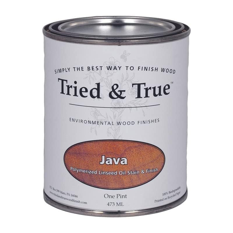 Tried & True Java Stain & Finish, Pint – Linseed Oil Wood Stain, Ideal for Home