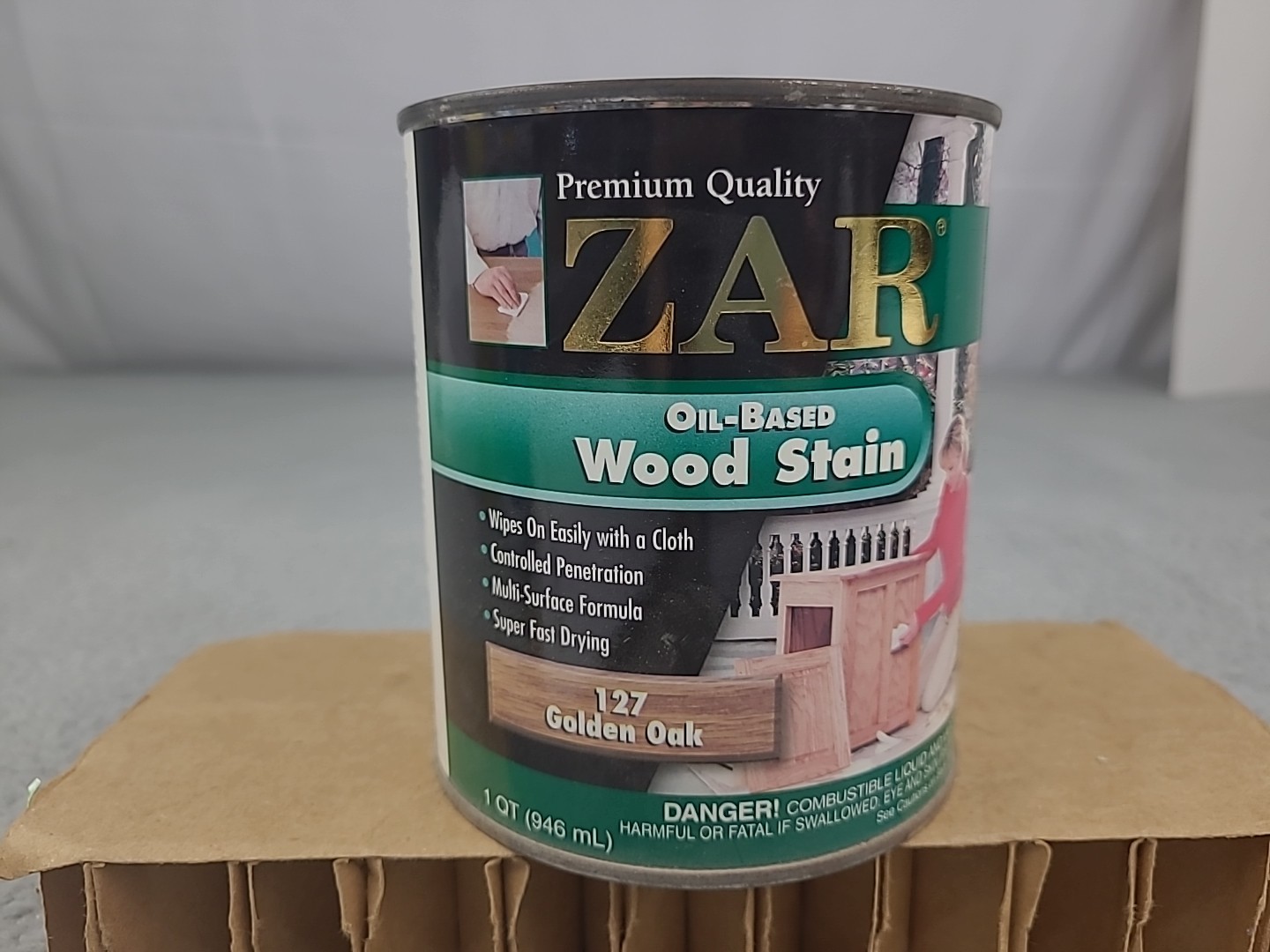 1x ZAR Golden Oak 127 QUART Oil Based Interior Wood Stain