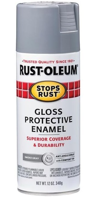 Rust-Oleum 7786830-6PK Stops Rust Spray Paint, 12 oz, Gloss Smoke Gray, 6 Pack
