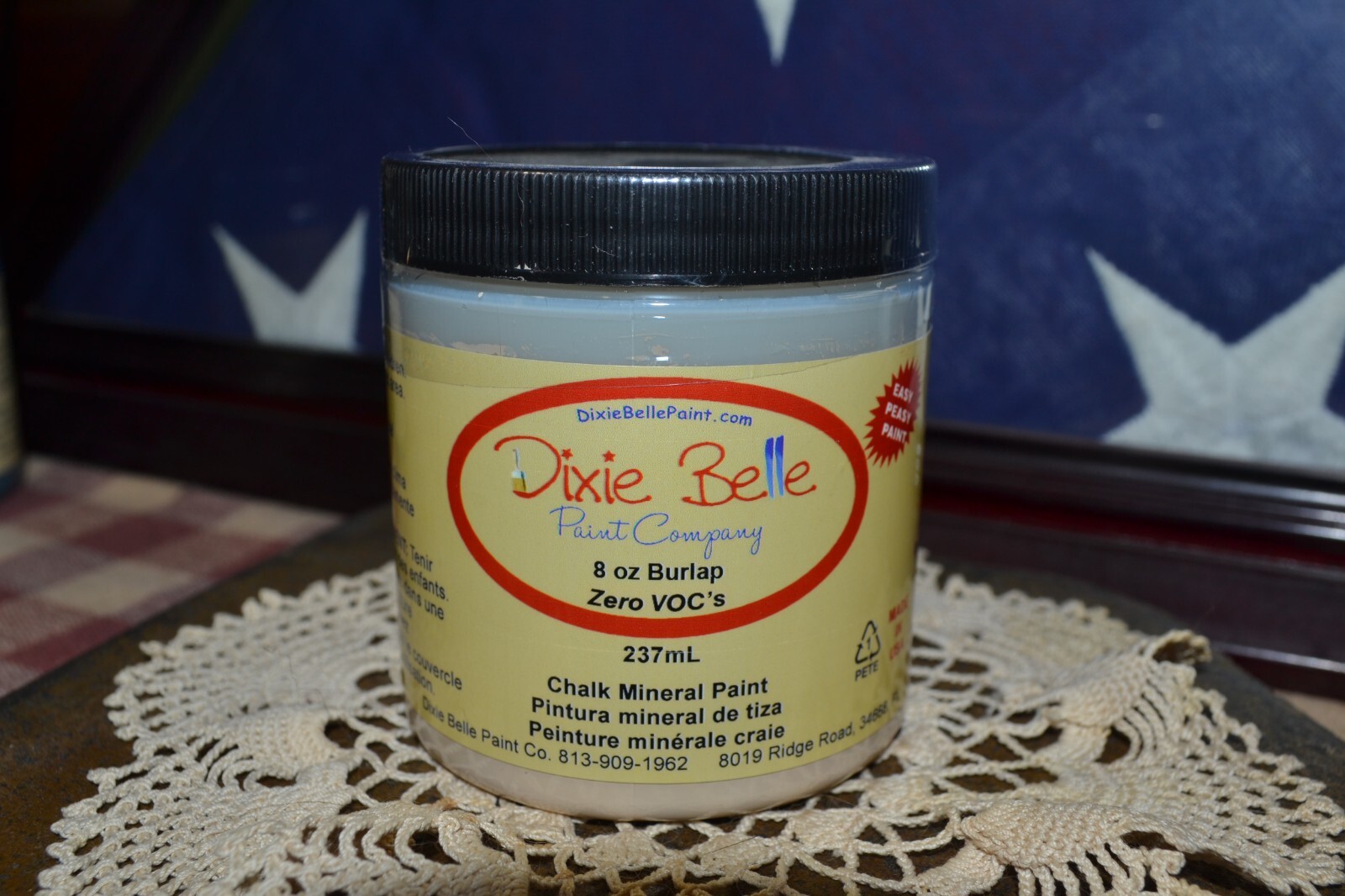DIXIE BELLE CHALK MINERAL PAINT BURLAP WATER BASED 8 oz BRAND NEW