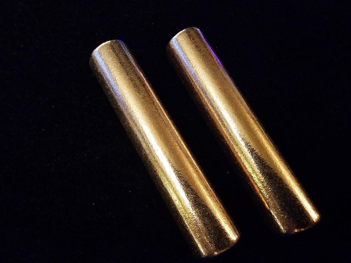 1 pair of 3.75 Inch Solid Copper Cylinder Harmonizers – High Polish Finish