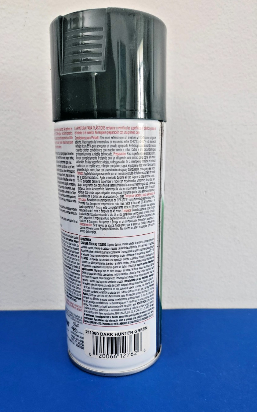 Rust-Oleum Paint for Plastic Gloss Dark Hunter Green 211360 Direct 2 Plastic NOS