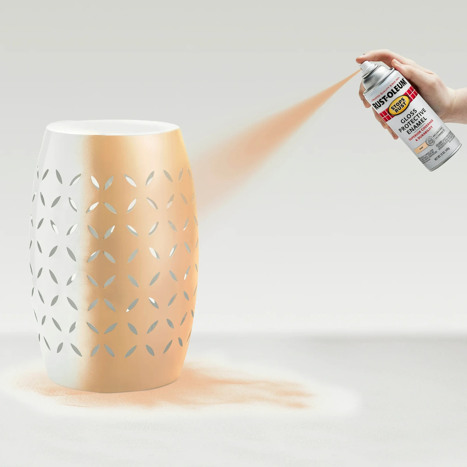 6 Pack, Sand, Rust-Oleum Stops Rust Gloss Protective Enamel Spray Paint-7771830,