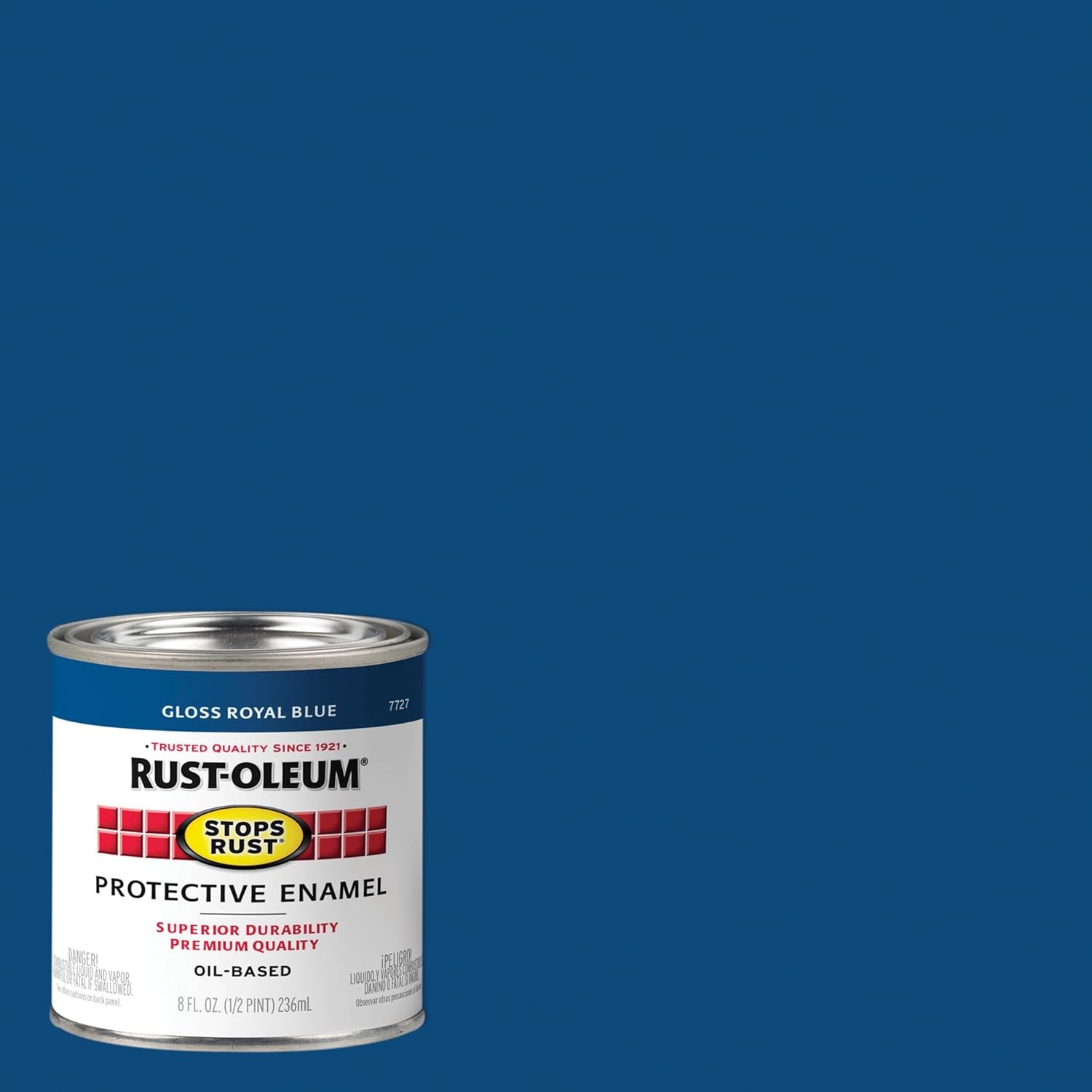 7727730 Stops Rust Brush on Paint, Half Pint, Gloss Royal Blue, 8 Fl Oz