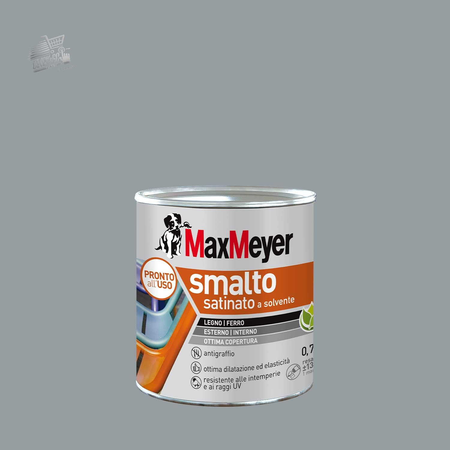 Solvent Enamel Iron Satin Wood Medium Grey RAL 7040 750ml Paint Or,