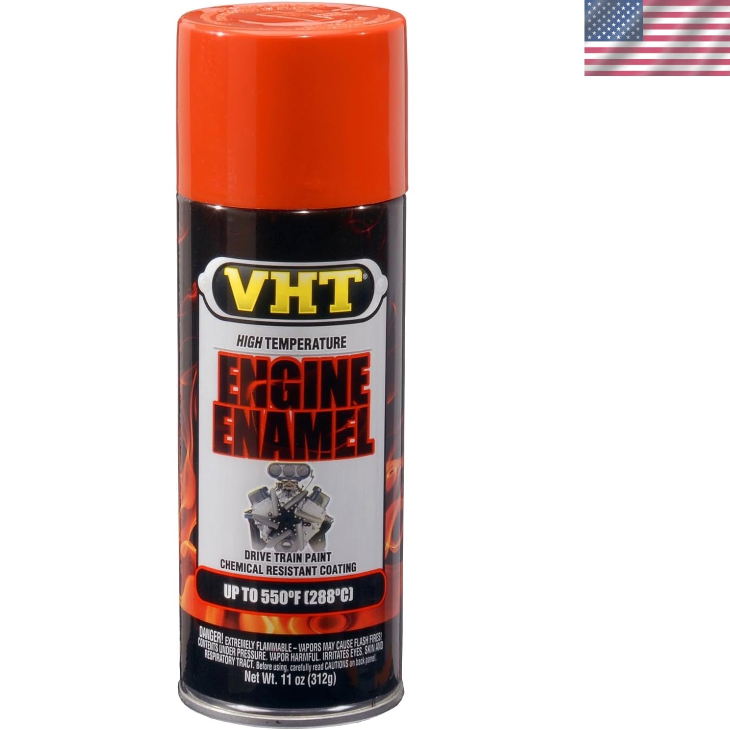 550° High Heat Engine Enamel – Chrysler Hemi-Orange 11oz Aerosol for Durability