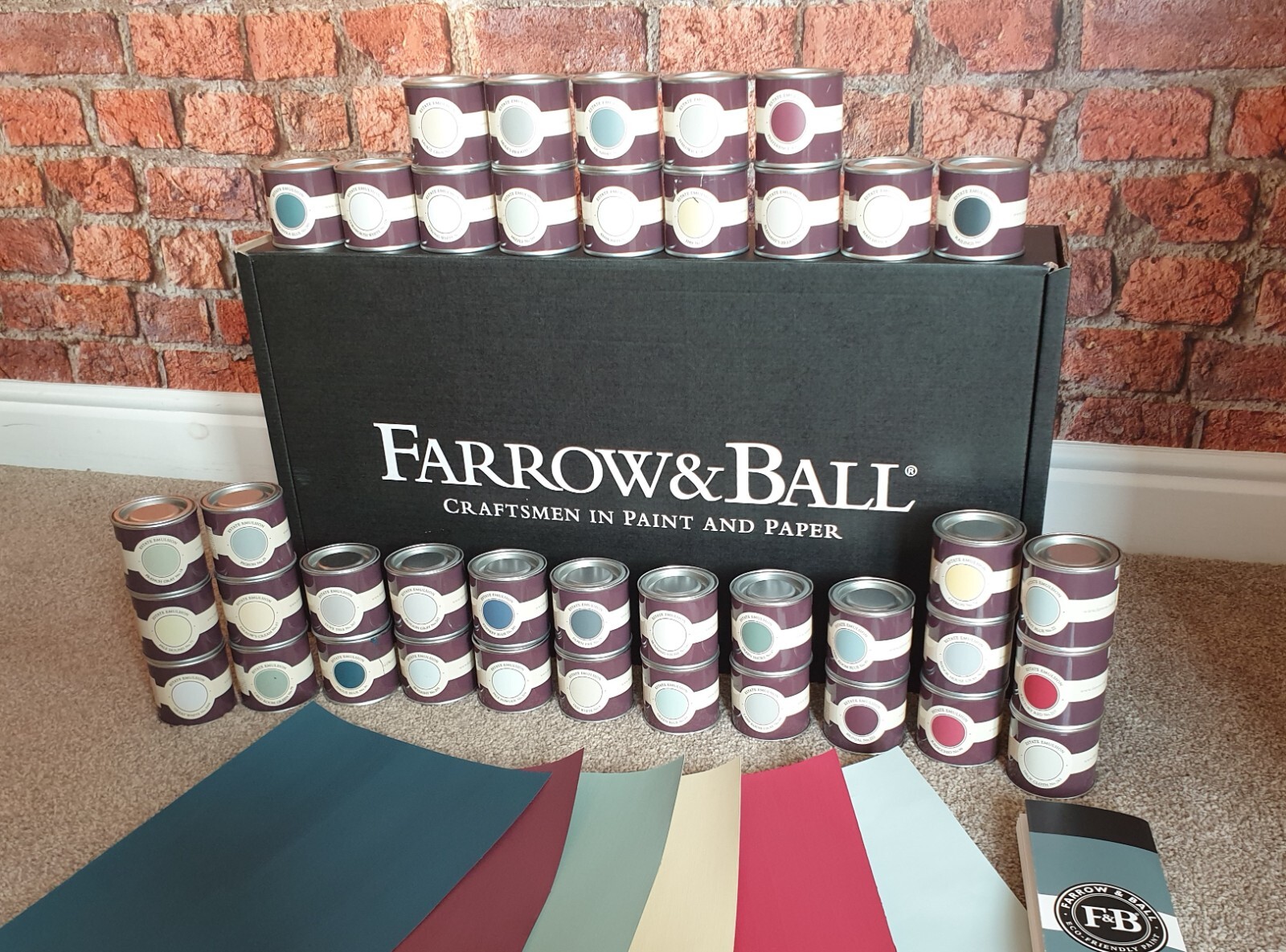 Farrow and Ball – Ready Painted Sample Cards – All Colours, A4/A5 High Quality.