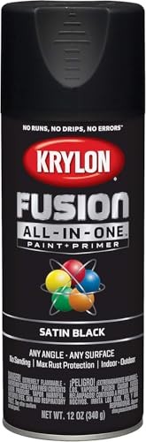 Krylon All In One Spray Paint 12 Ounce Black 5X Stronger Adhesion Rust Protec…