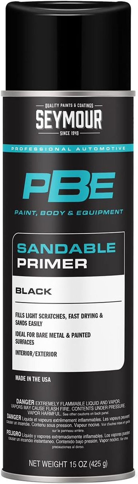 Seymour 20-1672 PBE Professional Primer, Sandable Black | Fills Light Scratches,