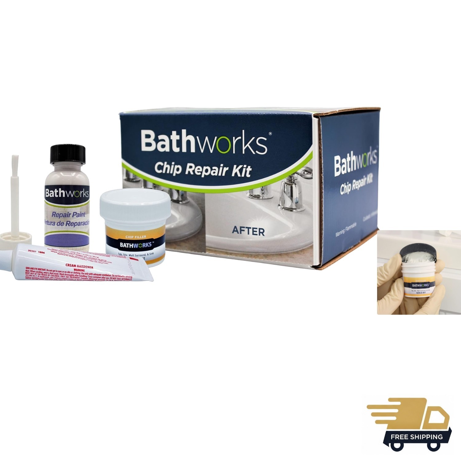 Quick Drying 4 oz Tub & Tile Chip Repair Kit – Restore Your Bathroom Now!