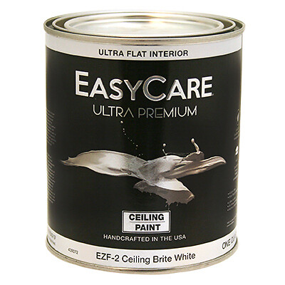EasyCare EZF2-QT Ultra Premium Latex Ceiling Paint, Brite White Flat, 1 Qt. –