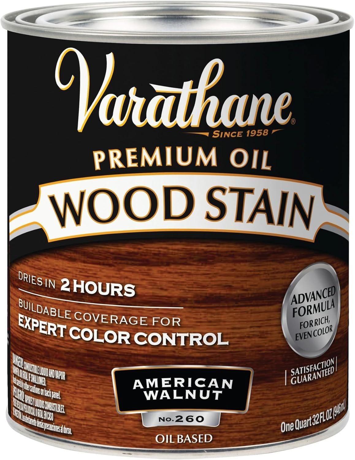 Varathane Premium Wood Stain Quart Gunstock Deep Color Enhancer For Wood