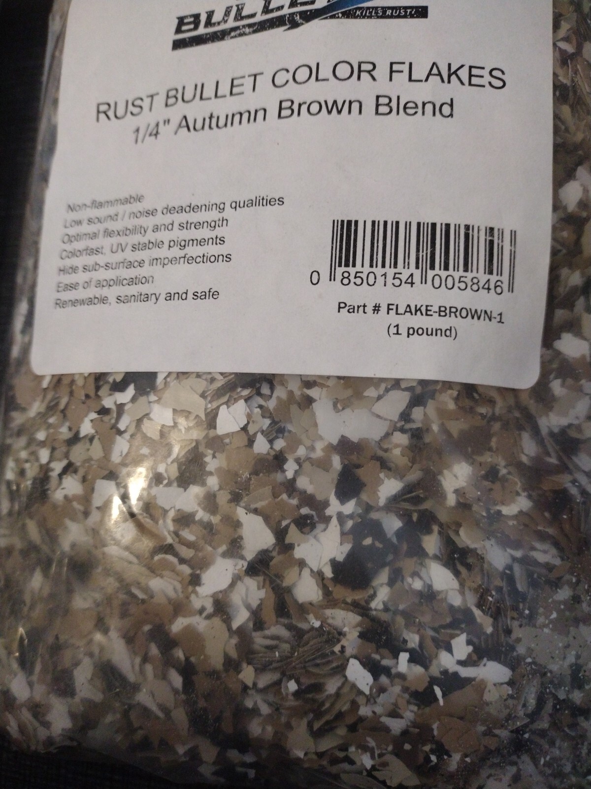 (3) 1 lb RUST BULLET Concrete Floor Color Flakes 1/4″ Autumn Brown Blend