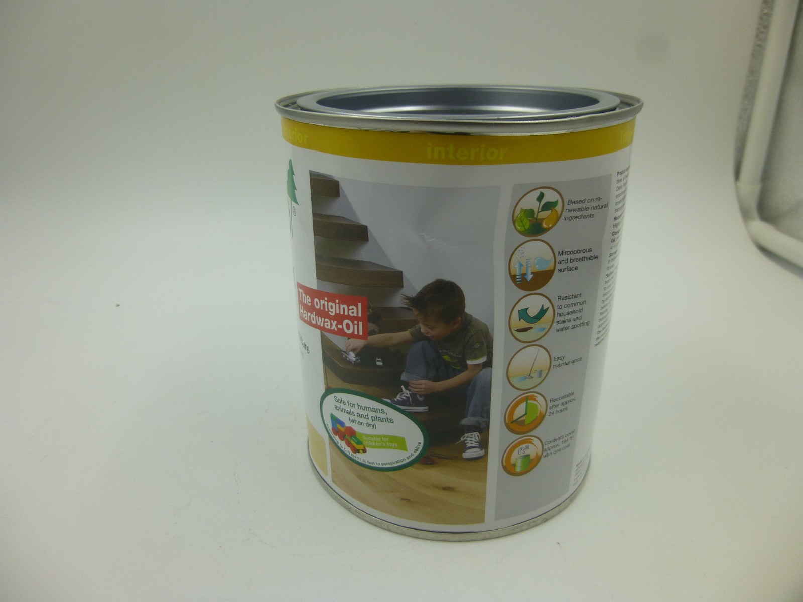 DENTED .75 LITER CAN OF OSMO 3043 CLEAR SATIN POLYX OIL HIGH SOLID INTERIOR