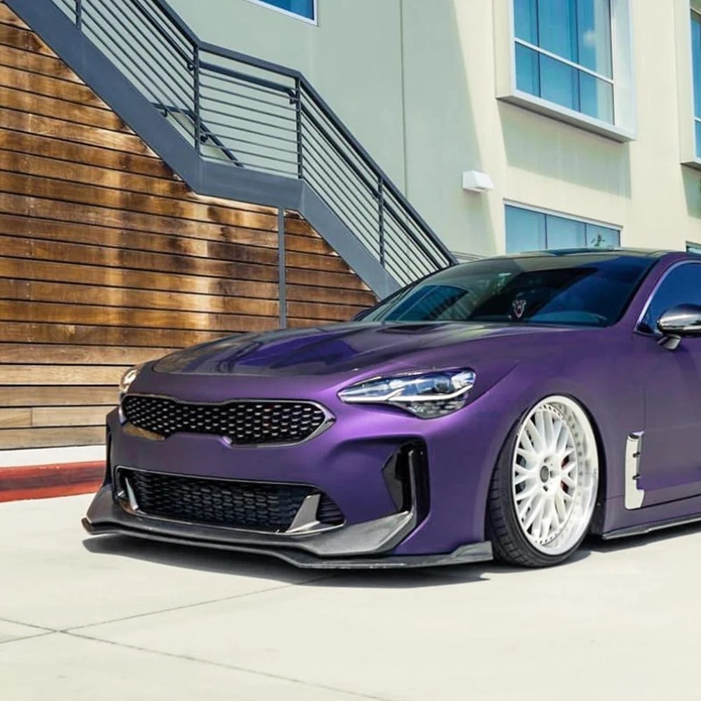 Car Front Spoiler Lip Kit Splitter for Kia Stinger GT 2018-2024 Black