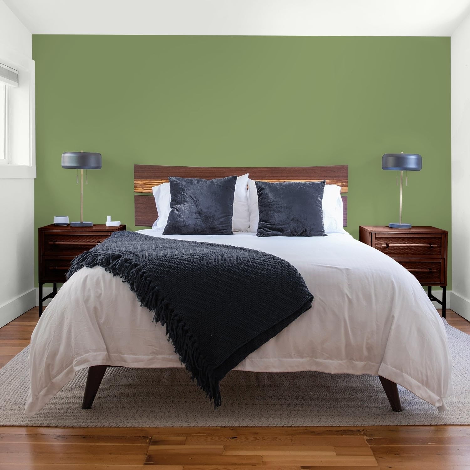 Glidden Total 1 Gal. Green Tea Leaf/Green Flat Interior Paint Premiumr