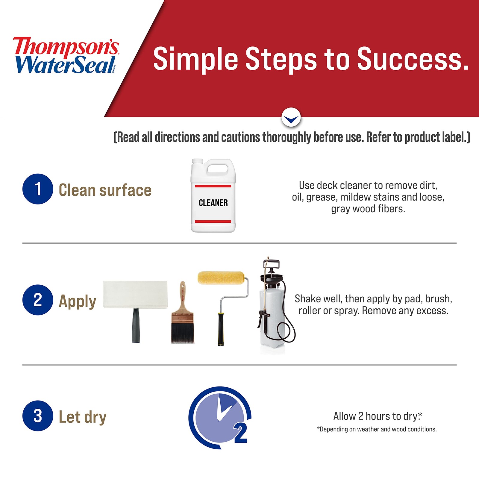 Thompson’s WaterSeal Solid Color Waterproofing Wood Stain and Sealer, Chestnu…