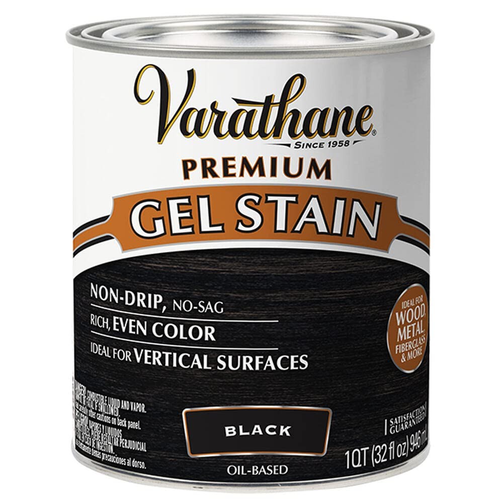 Varathane Premium Gel Stain Quart Black Ideal For Vertical Surfaces 250 Sq Ft