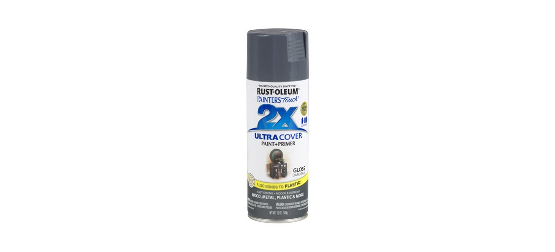 PAINTER’S Touch Gloss Spray Paint, Gloss, Dark Gray, 12 oz, Aerosol Can
