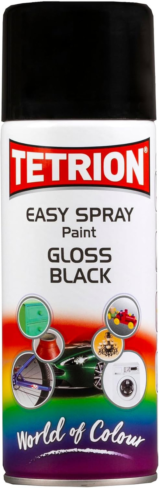 Easy Spray Paint – Gloss Black 400Ml – All-Purpose Fast Drying Acrylic Spray for