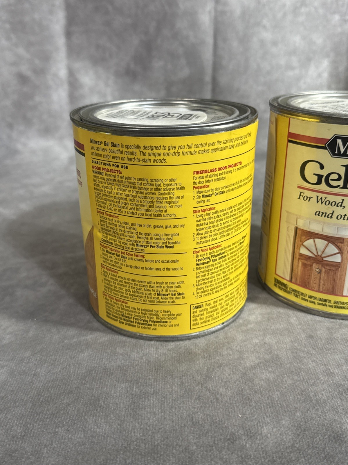 2X Minwax Gel Stain HONEY MAPLE For Wood, Veneer, Fiberglass & More 32 oz 1 QT