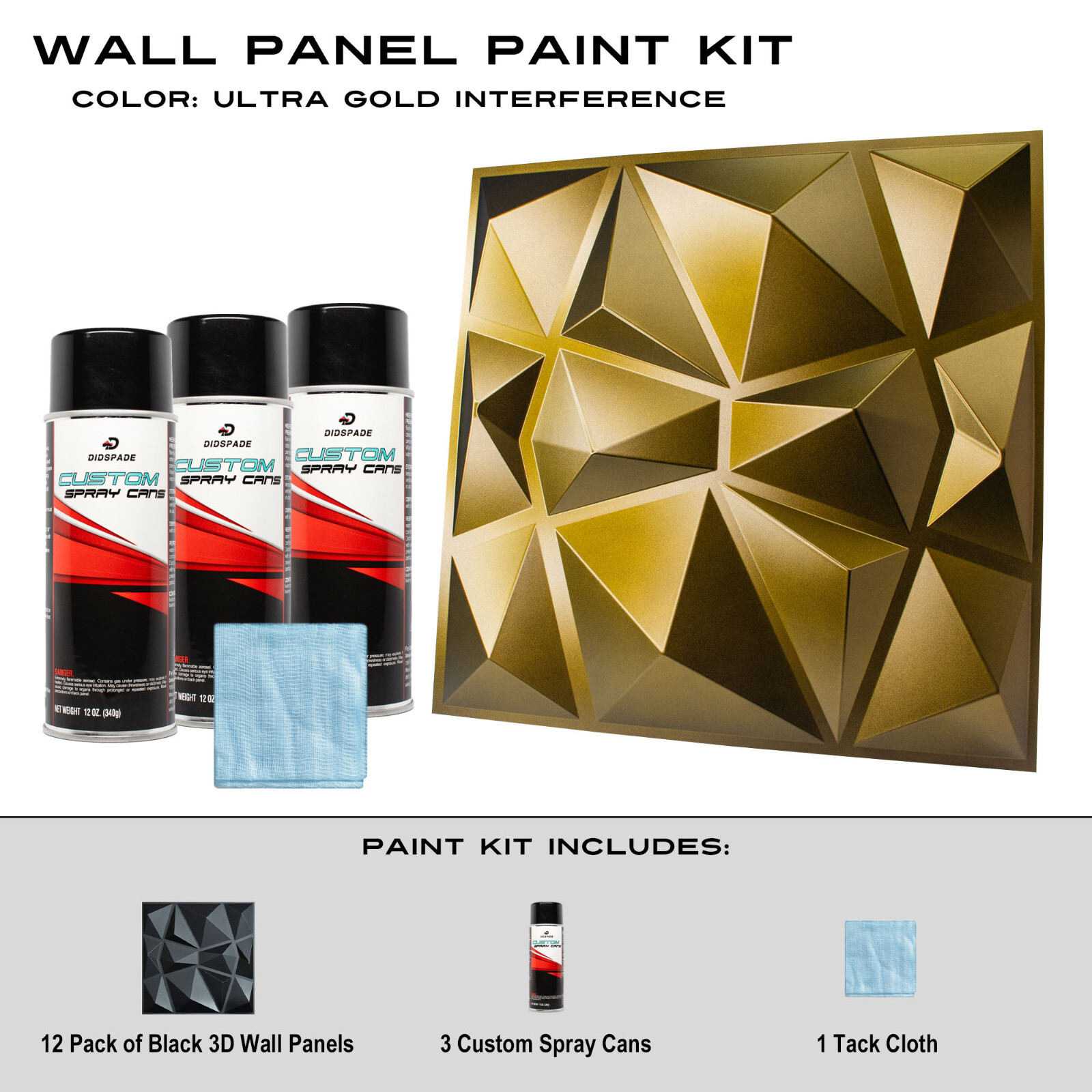 Ultra Gold Interference Black Wall Panel Paint Kit