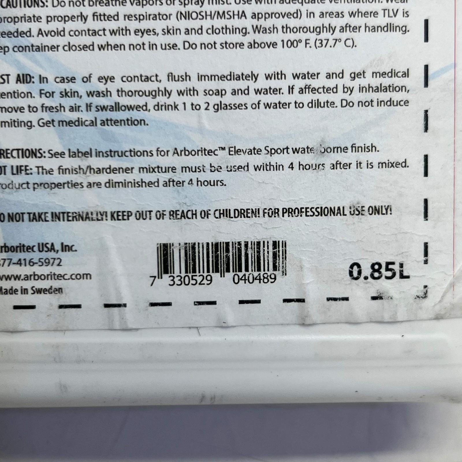 ARBORITEC Hardener for Use With Elevate Sport Finish 0.85 L.