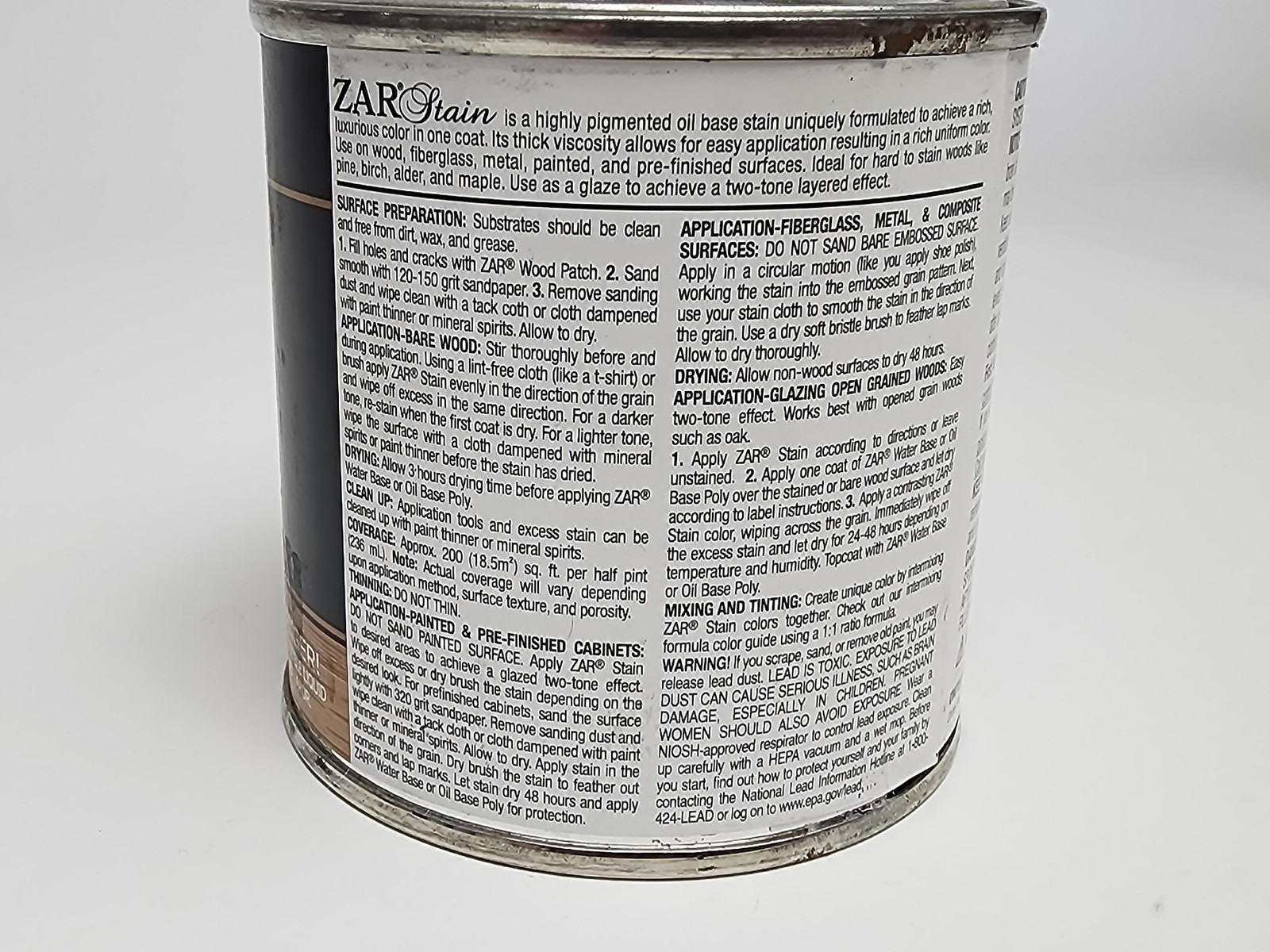 ZAR Interior Oil Base Multi-Surface Wood Stain, Champagne 508, 1/2 Pint (236 mL)