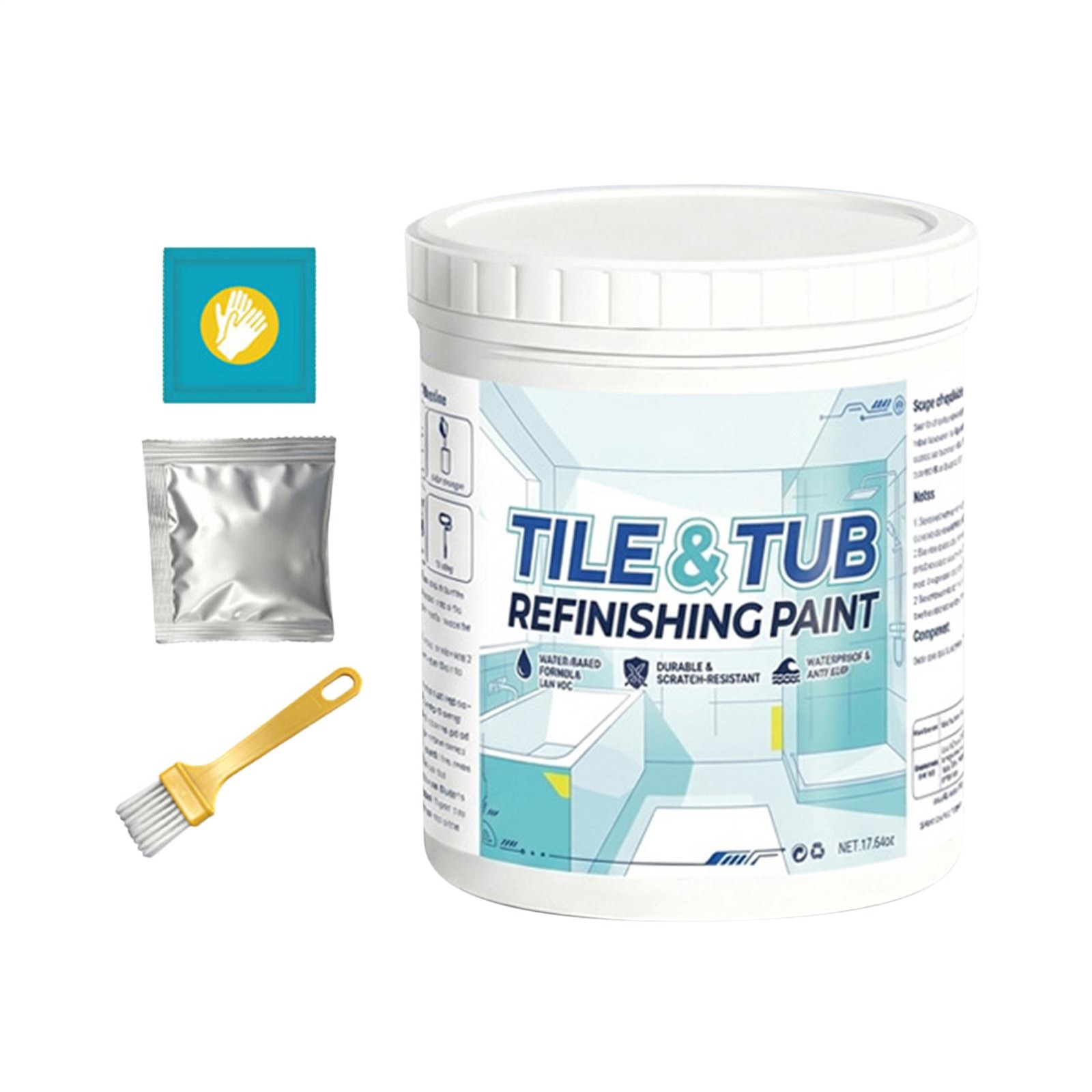 Bathtub Paint Semi-Gloss Tile Refinishing Coating Waterproof Bathtub Paint 500g