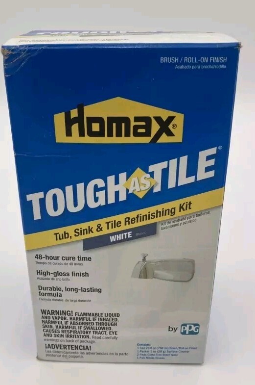 Homax Tough as Tile 26 oz. Brush on Tub Sink & Tile Refinishing Kit New White