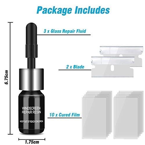 3 Pcs Windshield Crack Repair Kit, Automotive Glass Nano Repair Fluid