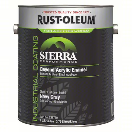 Rust-Oleum 238750 Interior/Exterior Paint, Glossy, Water Base, Navy Gray, 1 Gal