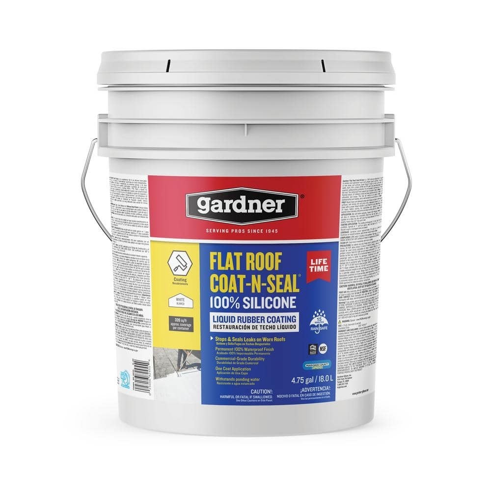 Gardner 4.75 Gal. Flat Roof Coat-n-Seal Liquid Rubber Coating