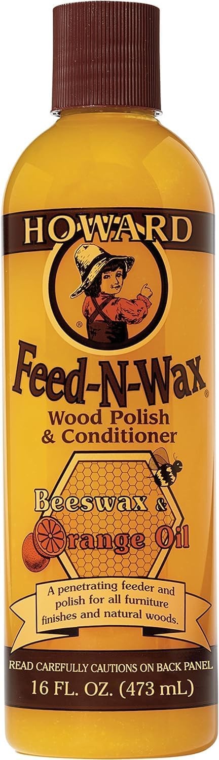 Howard Products Beeswax Wood Polish & Conditioner, Feed-N-Wax, Beeswax Furniture