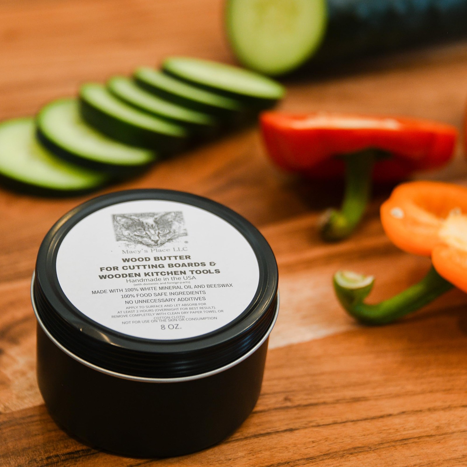 Wood Butter Cutting Board Wax – 8 fl oz – Conditioner for 8 Ounce (Pack of 1)