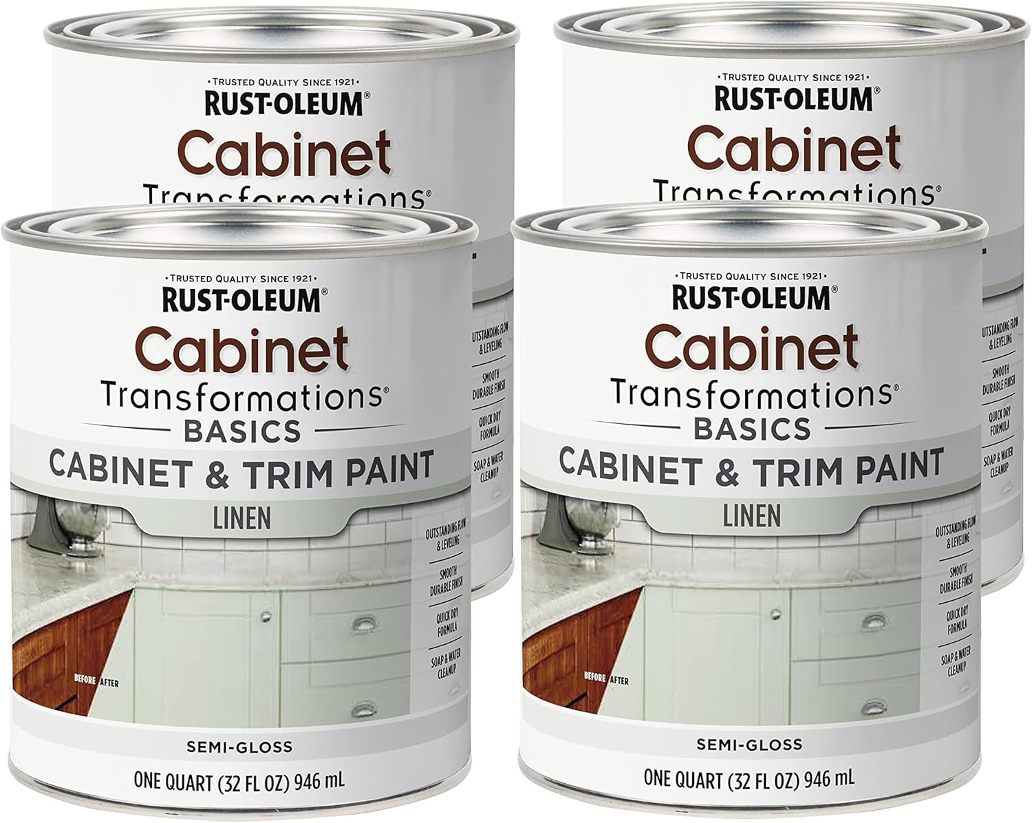 372012 Transformations Basics Cabinet & Trim Paint, Quart, Black
