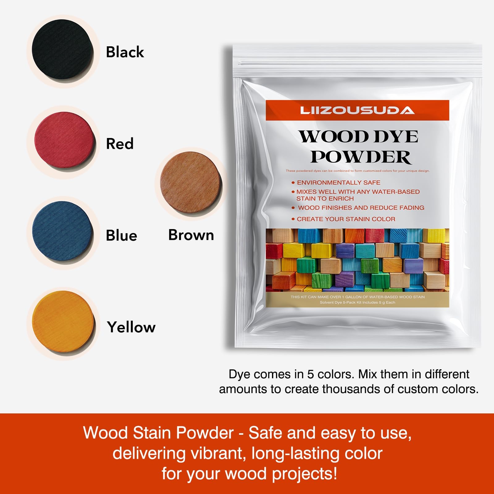 Wood Stain Powdered Solvent – Wood Dye – Indoor and Outdoor Furniture and Mor…
