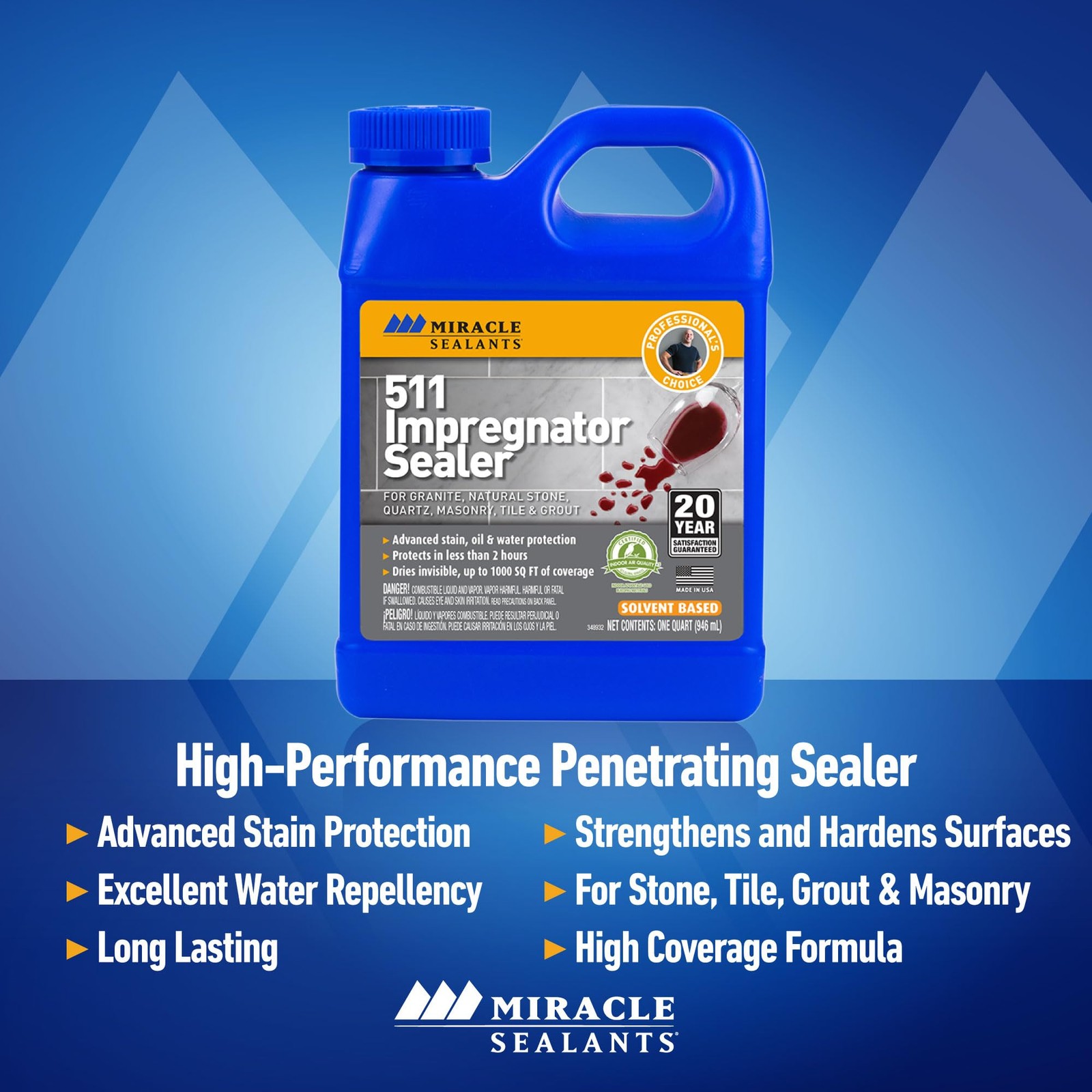 511 Impregnator Advanced Penetrating Sealer for Countertops, Stone, Tile & Gr…