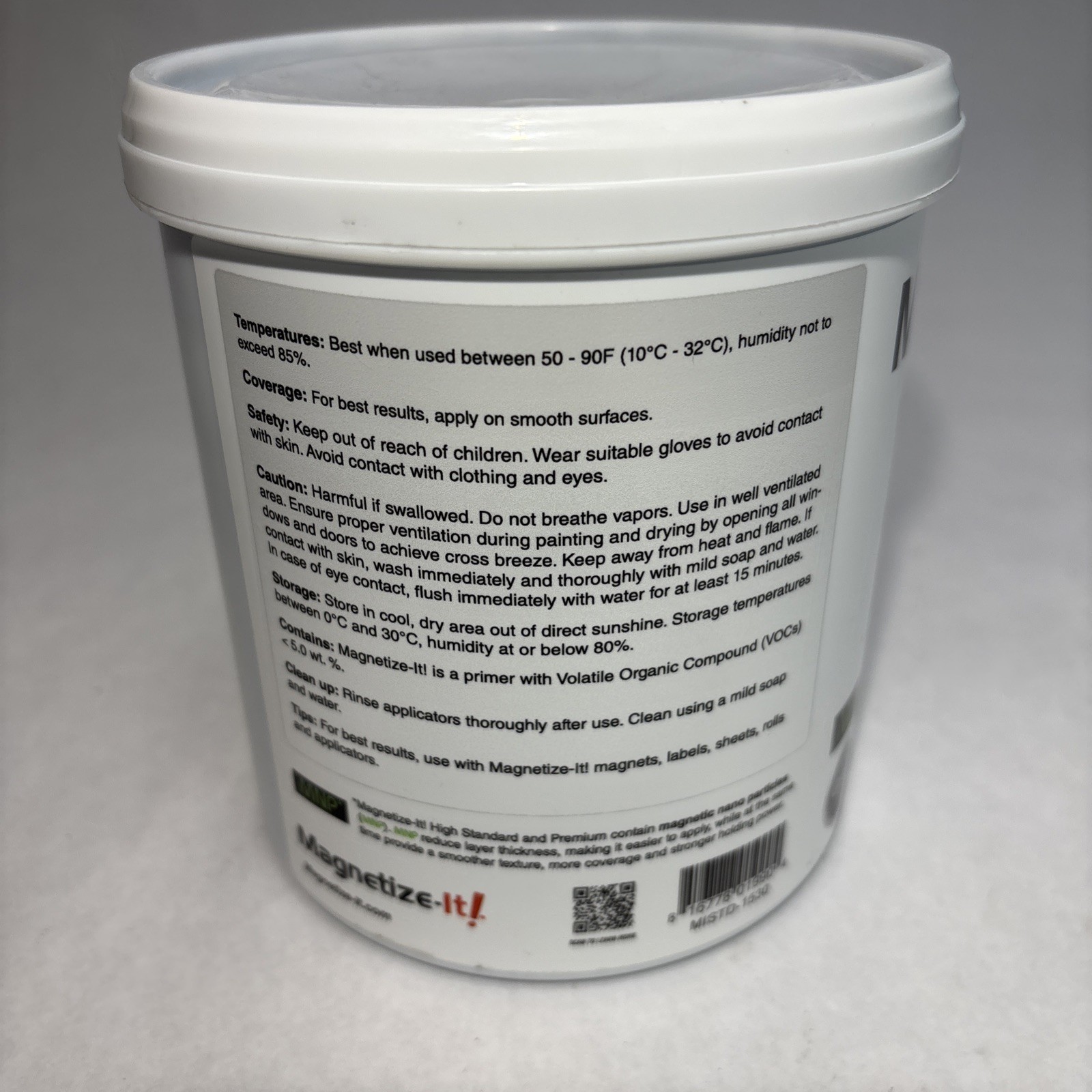 Magnetize-IT! Magnetic Paint &Primer 32 oz. New Grey Allows any surface magnetic