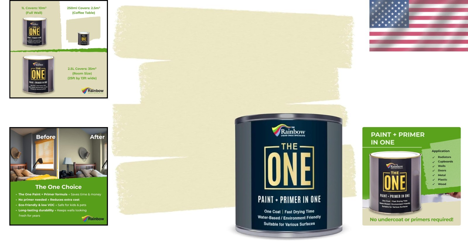 Versatile 8.5 Fl Oz Cream Gloss Paint & Primer – Ideal for Cabinet and Furniture