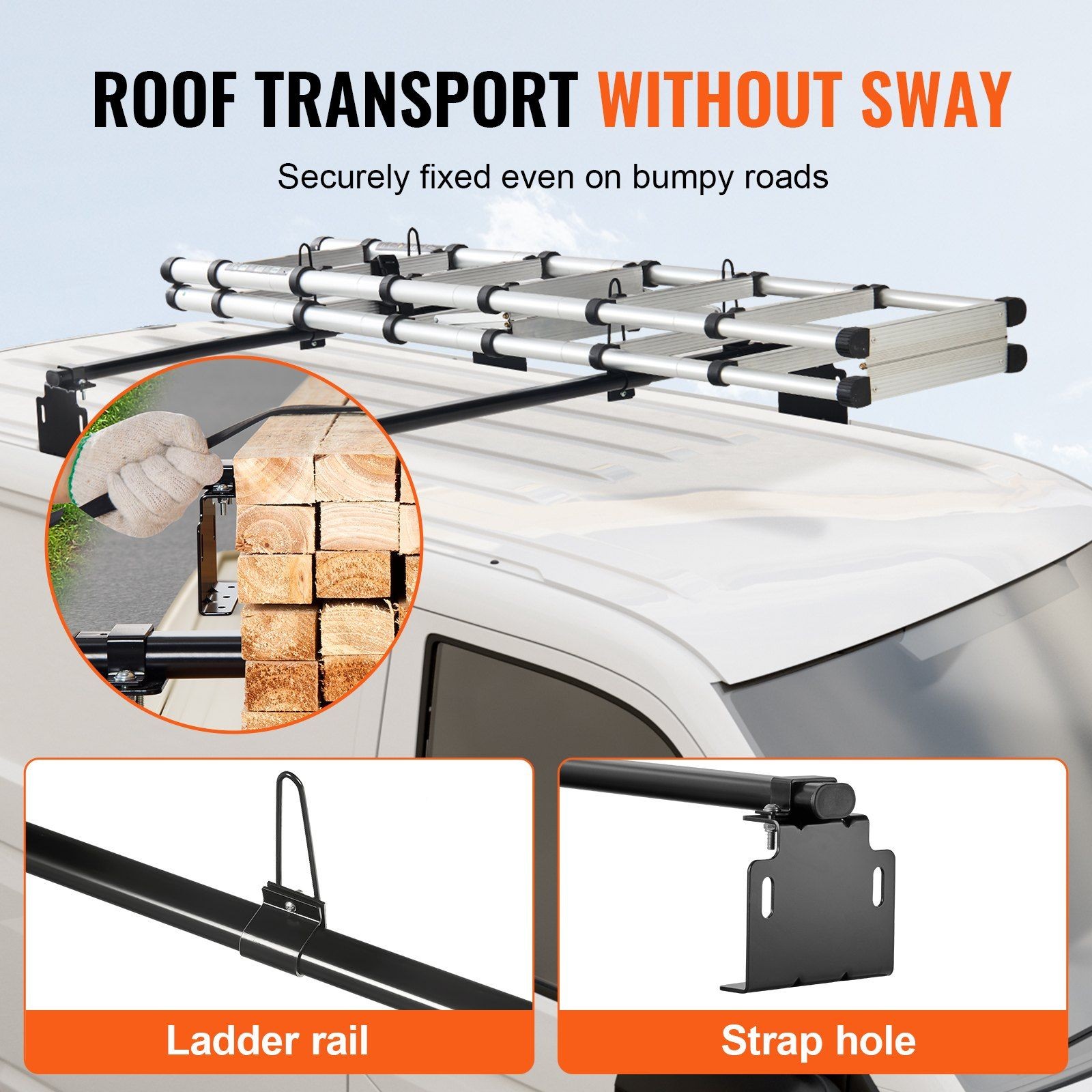 Top-Mount 500lb Roof Rack for Long Item Transportation