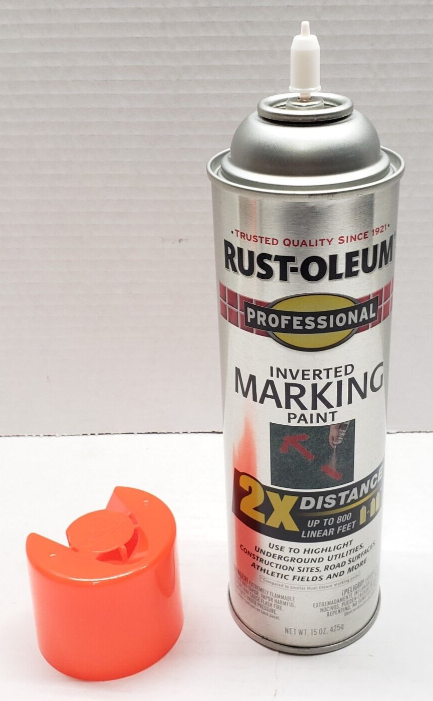 Rust-Oleum 266590 6PK Inverted Marking Paint 15oz Fluorescent Red-Orange 6Pack