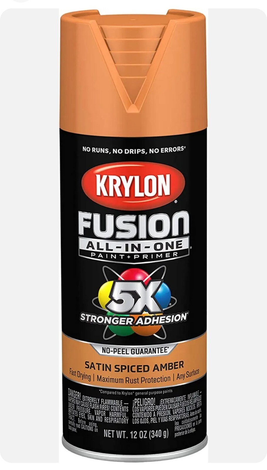 K02750007 Fusion All In One Spray Paint for Indoor Outdoor 12 Oz spiced amber